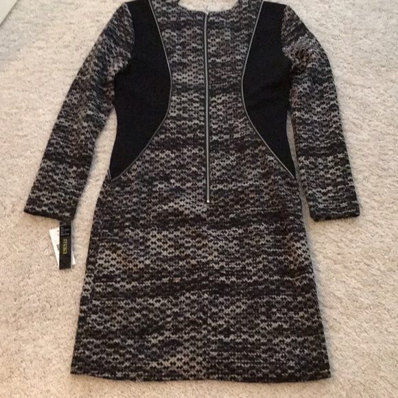 NWT “MAIA” BLACK/GRAY DRESS. GREAT ZIPPER DETAILS AND FIT. SIZE 6 - Picture 2 of 9